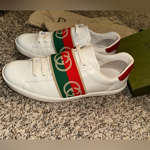 Gucci Ace Elastic Logo Web Sneakers - Picture 3 of 8
